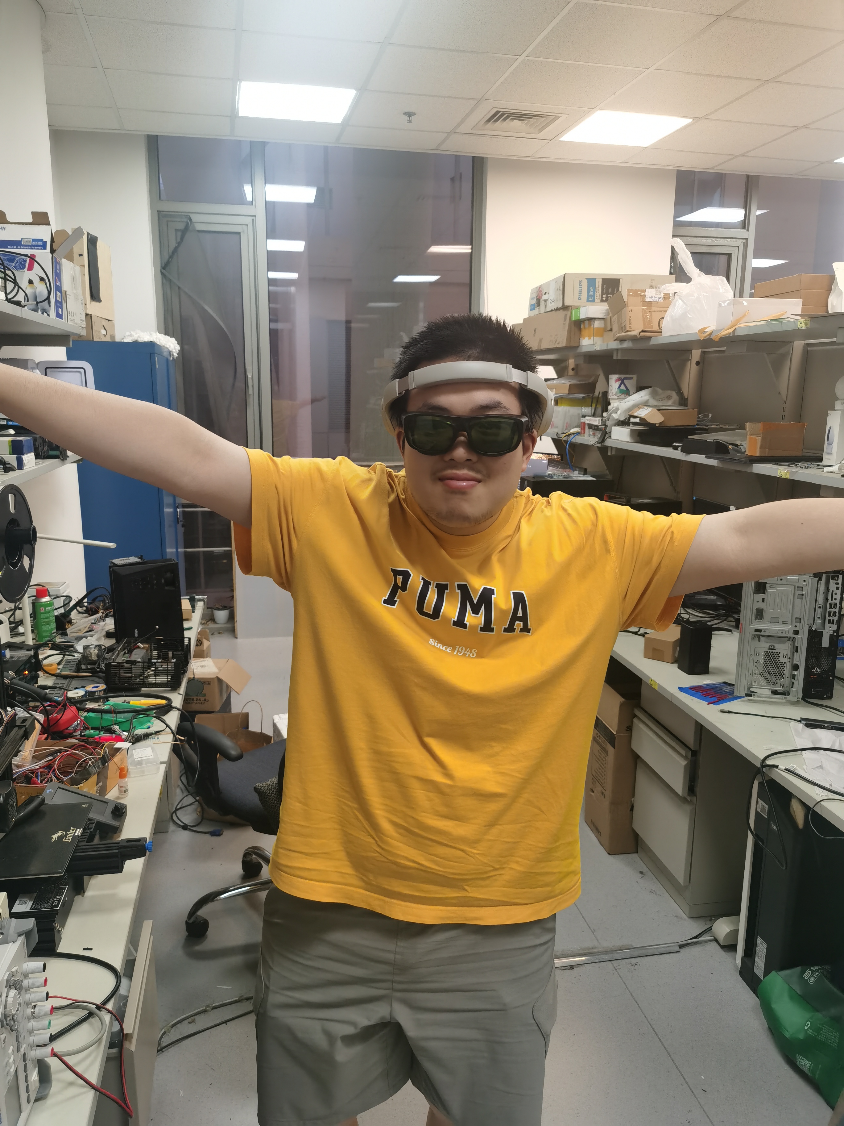 Lab member with VR headset